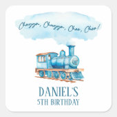 チャッガチョオヴィンテージ列車誕生日パーティー スクエアシール (正面)