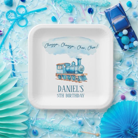 チャッガチョオヴィンテージ列車誕生日パーティー ペーパープレート (パーティー)