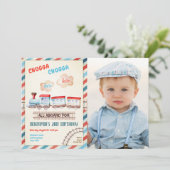 チャッガ2列車チョオボーイレッドブルー2歳の誕生日 招待状 (スタンド正面)