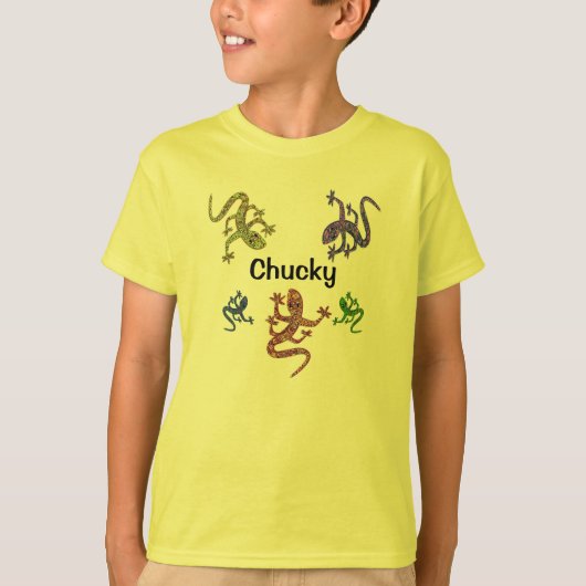 チャッキー・サラマンダーTシャツ – 両面デザイン Tシャツ (正面)