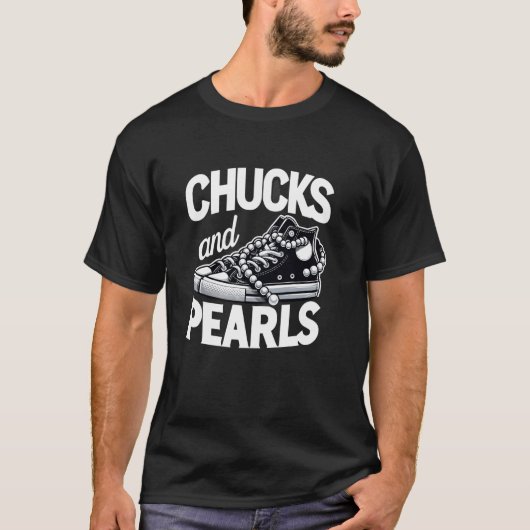 チャックの可愛い女性の真珠 Tシャツ (正面)