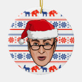 チャックシューマークリスマス セラミックオーナメント (正面)