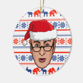 チャックシューマークリスマス セラミックオーナメント (左)