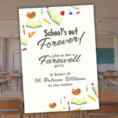 チャックボードスクールフ退職したラフ先生パーティー 招待状