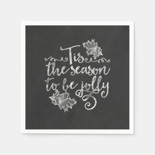 チャックボードホリデイになるすてきシーズンズ スタンダードカクテルナプキン (正面)