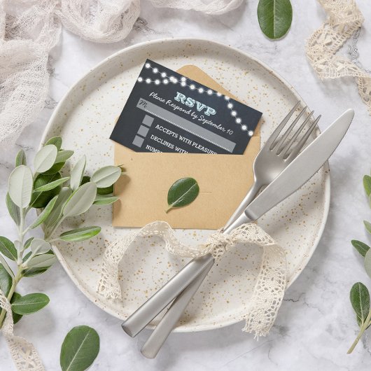 チャックボードライツアクアバルミツワーRSVPカード 出欠カード