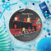 チャックボード子供列車の誕生日パーティー ペーパープレート (パーティー)