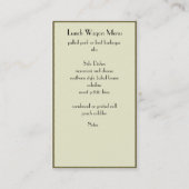 チャックワゴンフードトラック/ケータリング事業 名刺 (裏面)