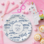 チャッタヌガ トイレ ネイビーとホワイトのブライズシャワー ペーパープレート (パーティー)