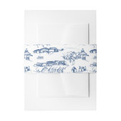 チャッタヌガ トイレ ネイビーとホワイト 招待状ベリーバンド (正面例)