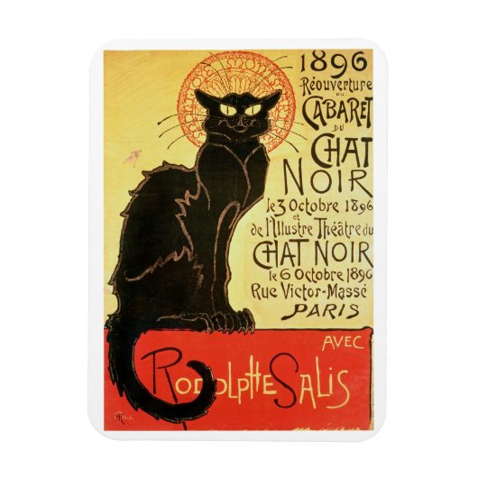 チャットの再開Noir Cabaret, 1896 （色l） マグネット (縦)