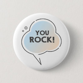 チャットクラウドの絵文字で"You rock"と表示されるテキスト 缶バッジ