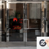 チャットノワールとテノワール、ブラックキャットブラックティー ウィンドウサイン (オフィスドア)