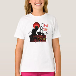 チャットノワールとテノワール、ブラックキャットブラックティー Tシャツ