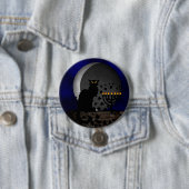 チャットノワールハヌカー（ユダヤ教の祭り）と（ユダヤ教）メノラー 缶バッジ (インサイチュ)