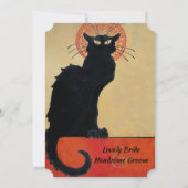 チャットノワールヴィンテージフランスのキャット結婚式招待状 招待状 (裏面)