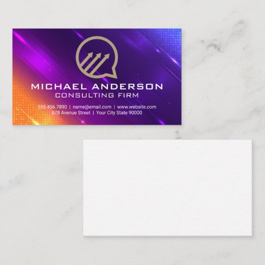 チャットビジネスの成長のロゴ | Digi Techの背景 名刺 (正面/裏面)