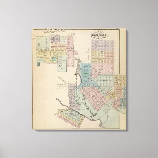 チャットフィールドの地図,カレドニアの地図,ミン キャンバスプリント (正面)