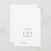 チャッパの下のユダヤ教式場でのエスコートカード 招待状 (正面/裏面)