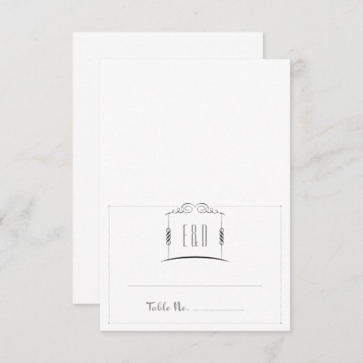 チャッパの下のユダヤ教式場でのエスコートカード 招待状 (正面/裏面)