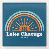 チャツゲノースカロライナ湖ジョージア虹 ガラスコースター (正面)