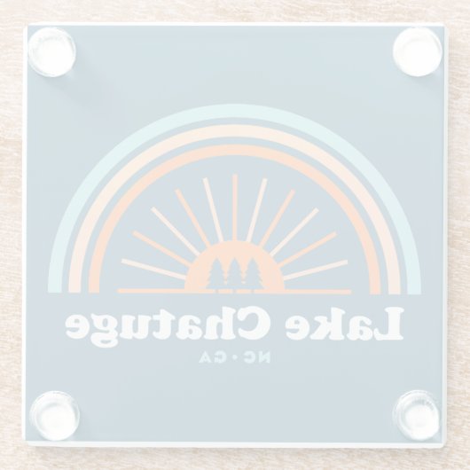 チャツゲノースカロライナ湖ジョージア虹 ガラスコースター (裏面)