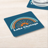 チャツゲノースカロライナ湖ジョージア虹 スクエアペーパーコースター (アングル)