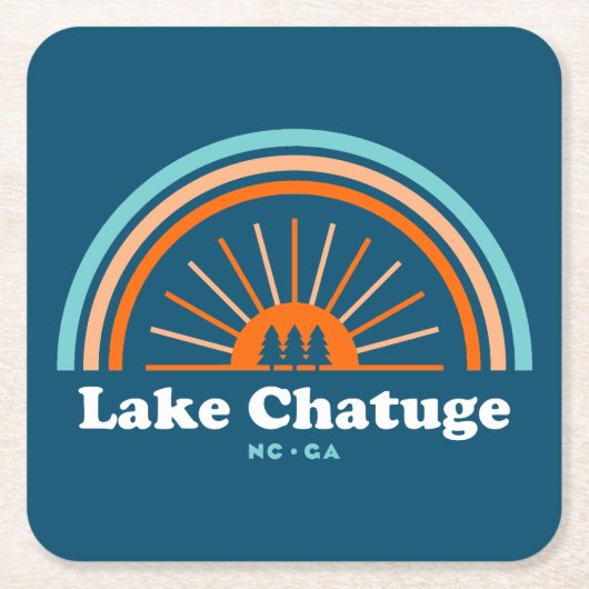 チャツゲノースカロライナ湖ジョージア虹 スクエアペーパーコースター (正面)