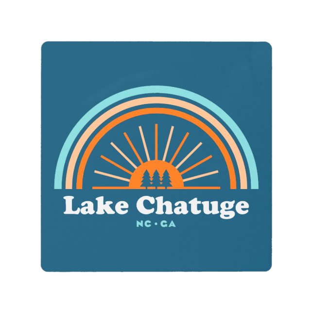 チャツゲノースカロライナ湖ジョージア虹 メタルプリント (正面)