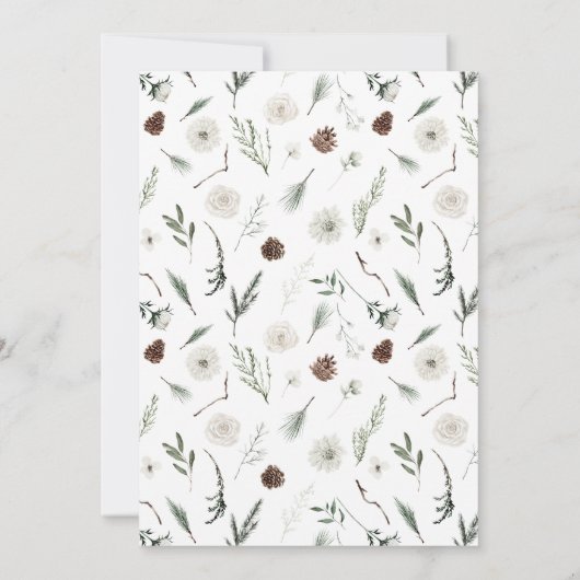 チャティエレガントリティランチウォーターカラー冬 招待状 (裏面)