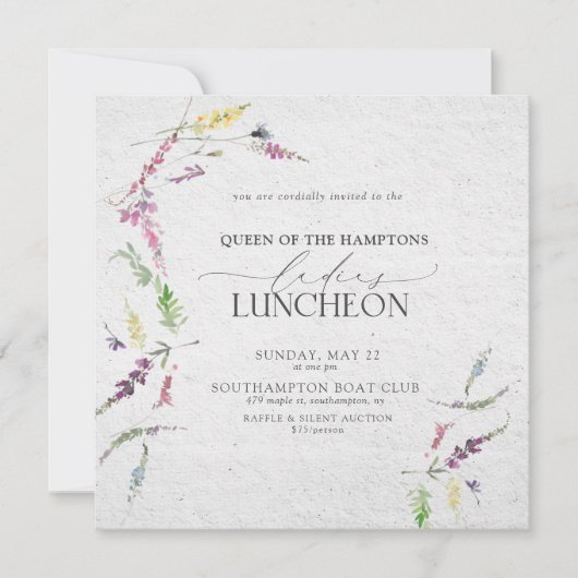 チャティエレガントルランチウォーター色フローラ 招待状 (正面)