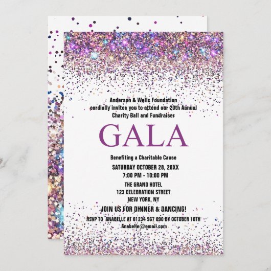 チャティカラフルーボール企業の募金パーティー 招待状 (正面/裏面)