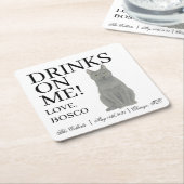 チャトルー結婚・キャット スクエアペーパーコースター (アングル)