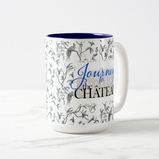 チャトーピーコックトイレパターンマグへの旅 ツートーンマグカップ (正面右)