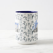 チャトーピーコックトイレパターンマグへの旅 ツートーンマグカップ (中央)