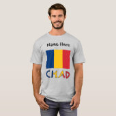 チャドとチャド国旗のカスタマイズ メンズ Tシャツ (正面フル)