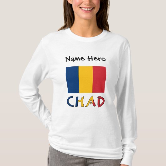 チャドとチャド国旗カスタマイズ Tシャツ (正面)
