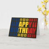 チャドの国旗の誕生日カード カード (黄色い花)