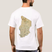 チャドの旗および地図のTシャツ Tシャツ (裏面)