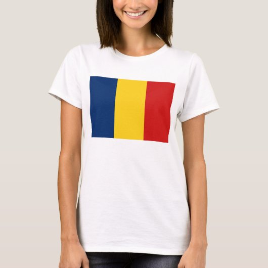 チャドの旗と地図Tシャツ Tシャツ (正面)