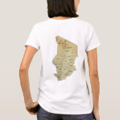 チャドの旗と地図Tシャツ Tシャツ (裏面)