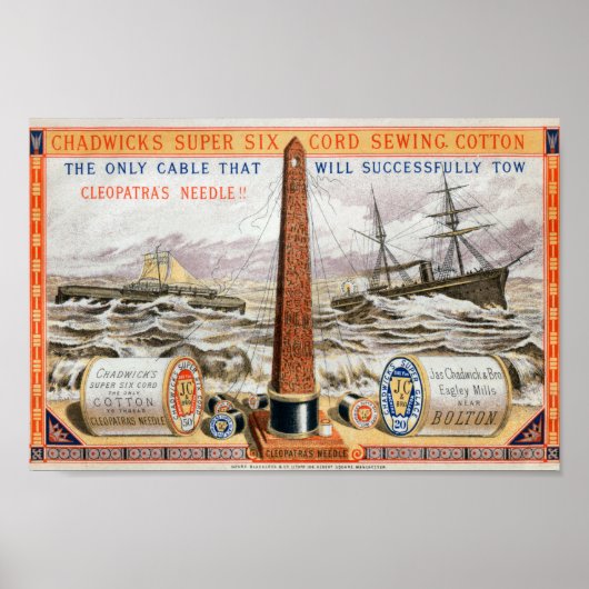 チャドウィックス裁縫コットンヴィンテージ広告 ポスター (正面)