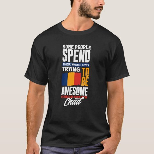 チャドチャド国旗の引用文 Tシャツ (正面)