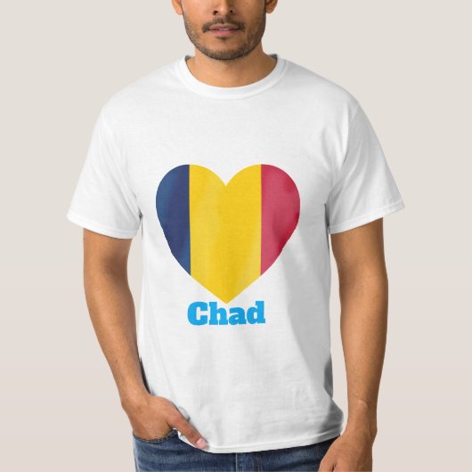 チャドハート国旗Tシャツ Tシャツ (正面)