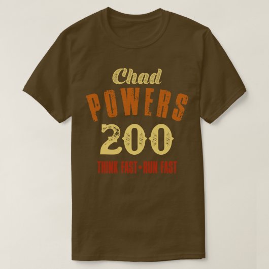 チャドパワーズ200ヴィンテージレトロ文字 Tシャツ (デザイン正面)