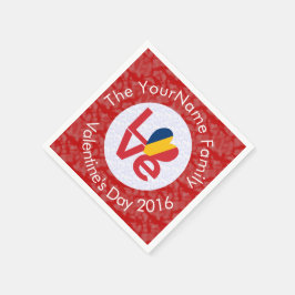 チャドレッドLOVE旗パーソナライズされた スタンダードカクテルナプキン