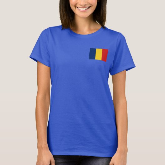 チャド国旗と地図dk Tシャツ (正面)
