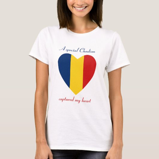 チャド国旗スイートハートTシャツ Tシャツ (正面)