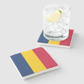 チャド国旗(アフリカ国) ストーンコースター (横)