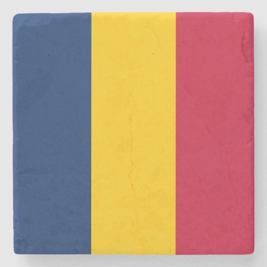 チャド国旗(アフリカ国) ストーンコースター (正面)